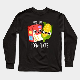 Corn-flict Cute Cornflake Corn Pun Long Sleeve T-Shirt